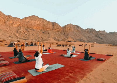 Yoga activity in Merzouga desert